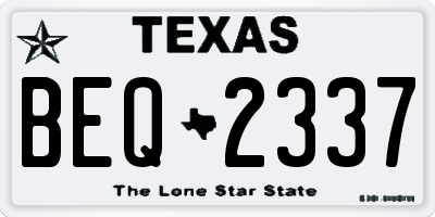 TX license plate BEQ2337