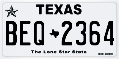 TX license plate BEQ2364