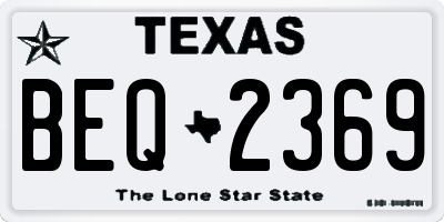 TX license plate BEQ2369