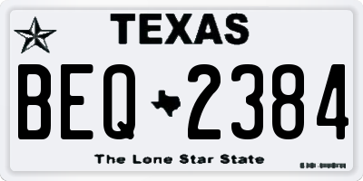 TX license plate BEQ2384