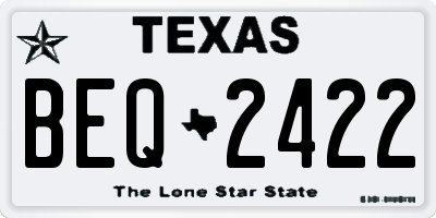 TX license plate BEQ2422