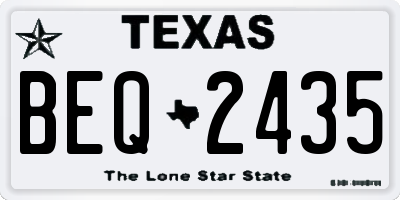 TX license plate BEQ2435