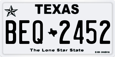 TX license plate BEQ2452