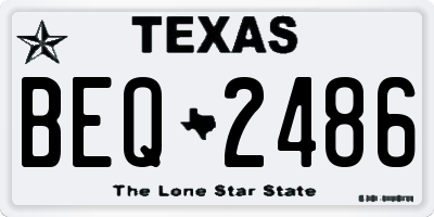 TX license plate BEQ2486