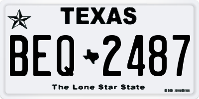 TX license plate BEQ2487