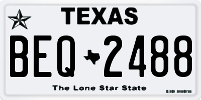 TX license plate BEQ2488