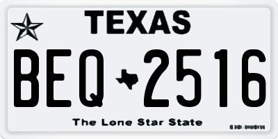 TX license plate BEQ2516