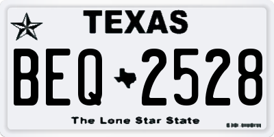 TX license plate BEQ2528