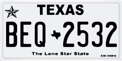 TX license plate BEQ2532
