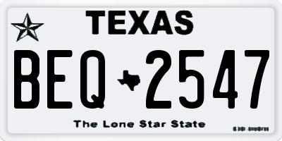 TX license plate BEQ2547