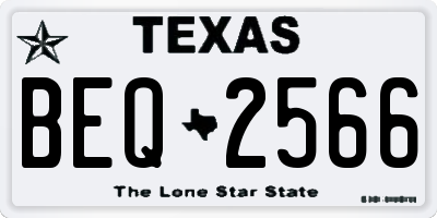 TX license plate BEQ2566