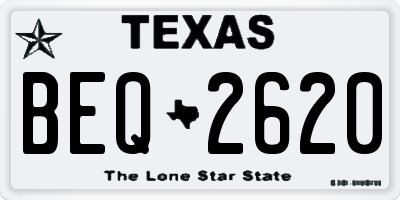 TX license plate BEQ2620