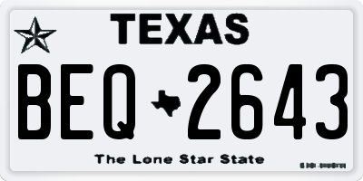 TX license plate BEQ2643