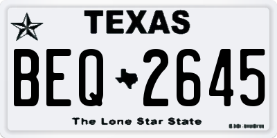 TX license plate BEQ2645