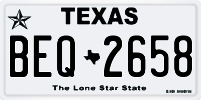 TX license plate BEQ2658