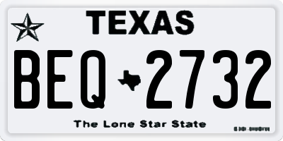 TX license plate BEQ2732