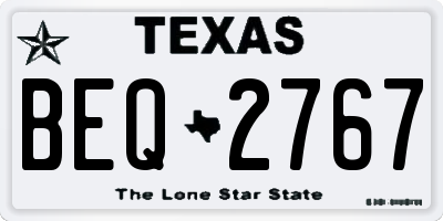 TX license plate BEQ2767