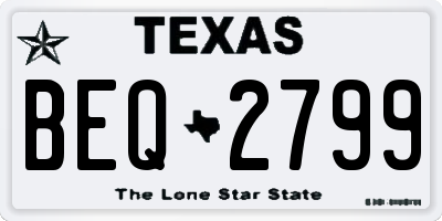 TX license plate BEQ2799