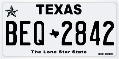 TX license plate BEQ2842