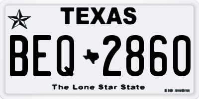 TX license plate BEQ2860