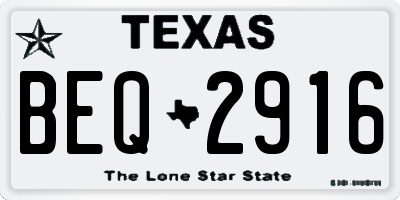 TX license plate BEQ2916