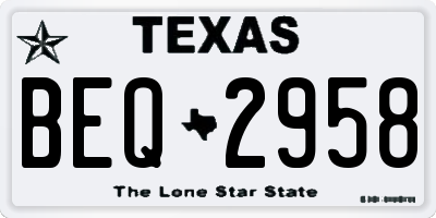 TX license plate BEQ2958
