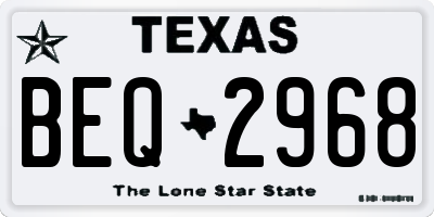 TX license plate BEQ2968