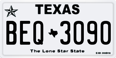 TX license plate BEQ3090