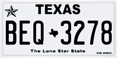 TX license plate BEQ3278