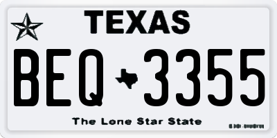 TX license plate BEQ3355
