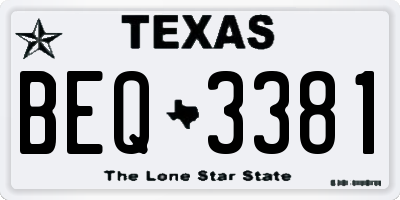 TX license plate BEQ3381