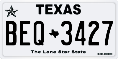 TX license plate BEQ3427