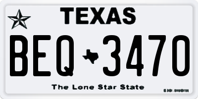 TX license plate BEQ3470