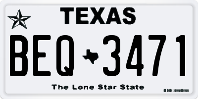 TX license plate BEQ3471