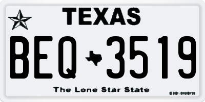 TX license plate BEQ3519