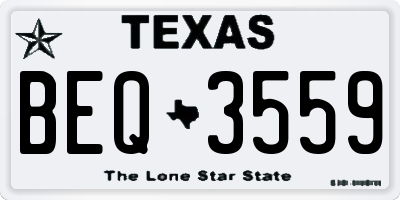 TX license plate BEQ3559