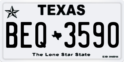 TX license plate BEQ3590