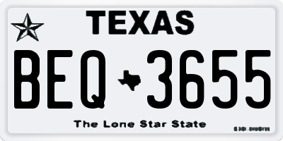 TX license plate BEQ3655