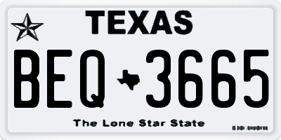 TX license plate BEQ3665