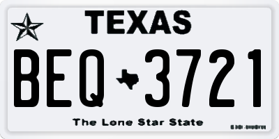 TX license plate BEQ3721