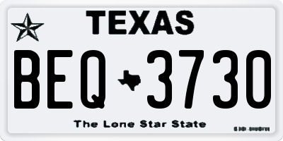 TX license plate BEQ3730