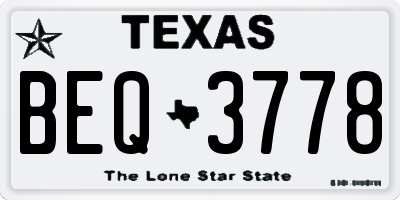 TX license plate BEQ3778