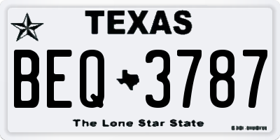 TX license plate BEQ3787