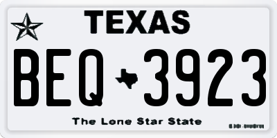 TX license plate BEQ3923