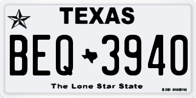 TX license plate BEQ3940