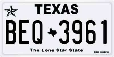TX license plate BEQ3961