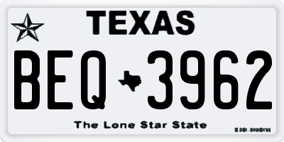 TX license plate BEQ3962