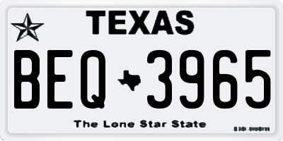 TX license plate BEQ3965