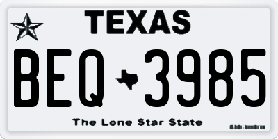 TX license plate BEQ3985