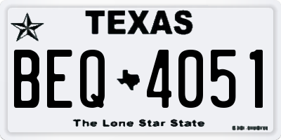 TX license plate BEQ4051